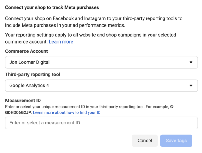 Shops Third-Party Reporting Integration
